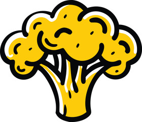 Broccoli Vegetable Vector Illustration on White Background

