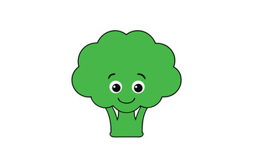 Broccoli Vegetable Vector Illustration on White Background

