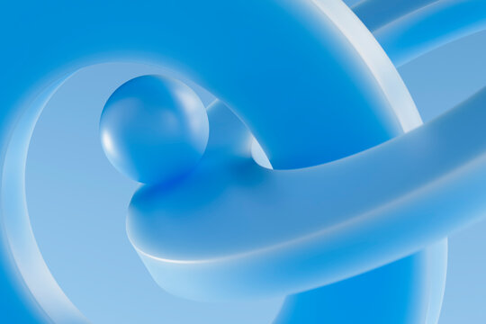 Glossy Blue Ball Balancing on Abstract Torus Rings
