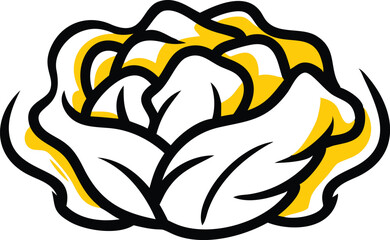 Cabbage Vegetable Vector Illustration on White Background

