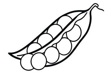 Chickpeas Green Vegetable Vector Illustration on White Background