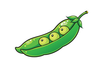 Chickpeas Green Vegetable Vector Illustration on White Background