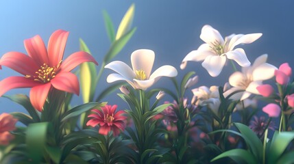Obraz premium Vibrant Spring Flowers Garden Bloom Closeup