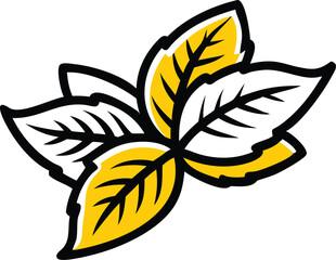 Mint Vegetable Vector Illustration Isolated on White Background