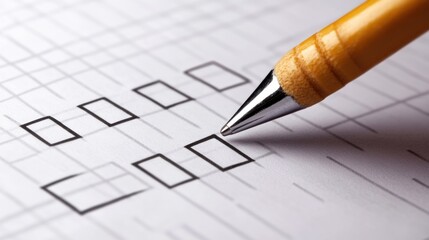 Close-up of a Pen Filling a Checkbox on a Form