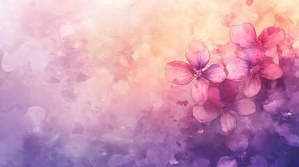 watercolor painting of pink and purple orchid flowers on abstract background. Abstract flower background.