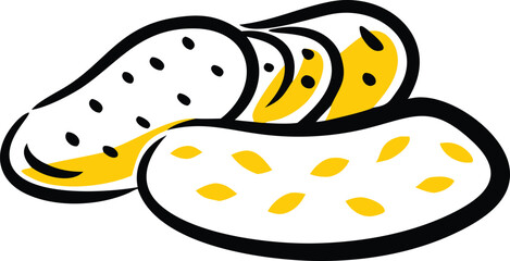 New Potato Vegetable Vector Illustration Isolated on White Background