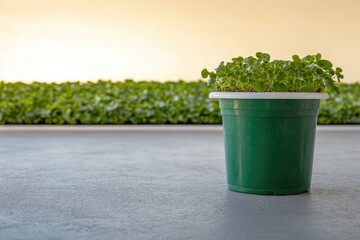 Indoor garden showcasing vibrant greenery in simple pot, emphasi