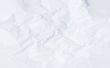 White clean crumpled paper background. Horizontal crumpled empty paper template for posters and banners. Vector illustration