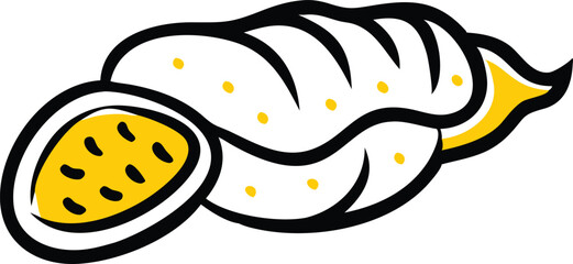 Taro Vegetable Vector Illustration Isolated on White Background

