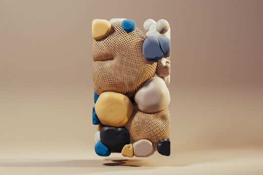 Background of unique abstract shapes and textures in vibrant colors