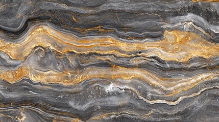 Abstract Golden and Grey Marble Texture: Luxurious Swirls and Veins
