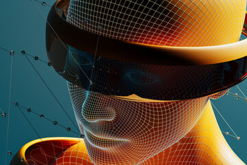 AI humanoid robot represents cutting-edge technology