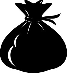 A black bag with white flowers, unlike a bag of money or one with a single black flower, features a vector illustration with a web design, hinting at a scary Halloween or tribal tattoo symbol