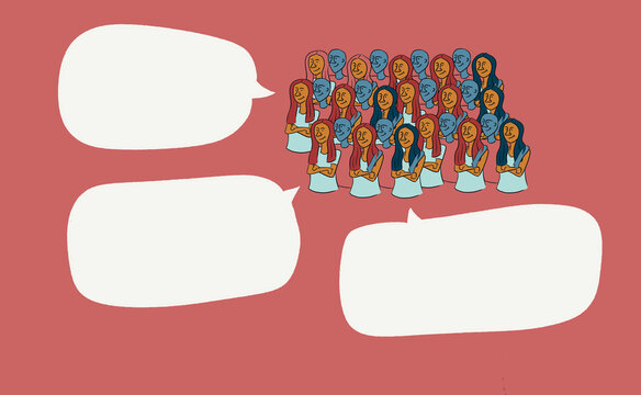A unified group of people communicating
