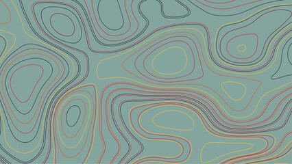Contour lines, seamless design, pattern in colorful tones, vector illustration.
