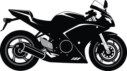 Obraz premium Black sport motorbike with chrome wheels isolated on white