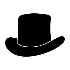 Monochromatic Top Hat Silhouette, Iconic and Classic Headwear for Formal Occasions