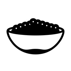 Simple stylized vector illustration of a bowl filled with delicious food