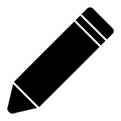 Simple Black Pencil Icon Depicting Writing, Drawing, and Design Concepts