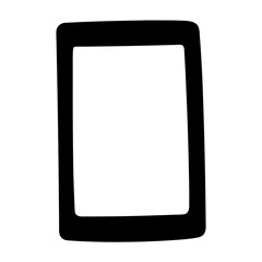 Isolated simple stylized illustration of a tablet device with black border