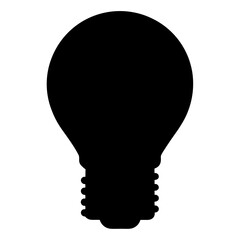 Silhouette of a traditional incandescent lightbulb symbolizing ideas and innovation concept