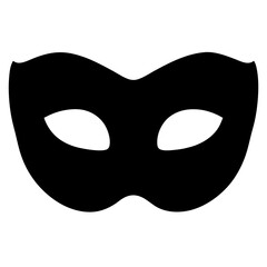 Elegant black masquerade mask isolated on white for mysterious carnival
