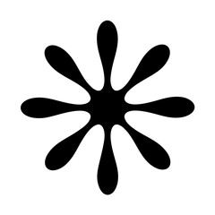 Abstract black flower or star shape on a white background image