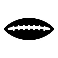 Black and white American football icon perfect for sports illustrations