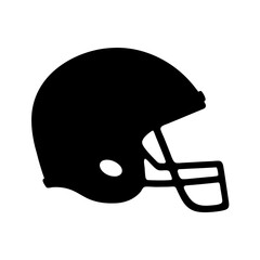 Stylized silhouette of a football helmet on a white background art