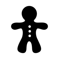 Simple black and white gingerbread man with three buttons vector image