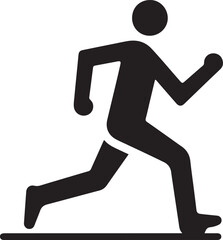 Running man silhouette vector icon. Perfect for fitness, sports, exercise, workout, running, health, speed, athlete, and active lifestyle designs.