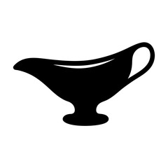 Stylized silhouette of a gravy boat or sauce dish with handle