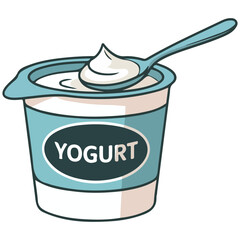 Healthy yogurt cup vector art isolated on white background
