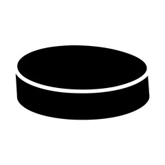 Isolated black ice hockey puck with a white stripe illustration