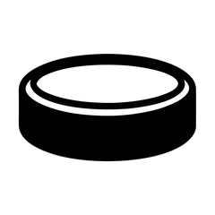 Black and white vector illustration of an ice hockey puck