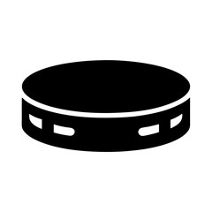 A Black and White Illustration of a Tambourine Musical Instrument