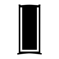 Formal full length mirror silhouette with decorative frame and arched top design