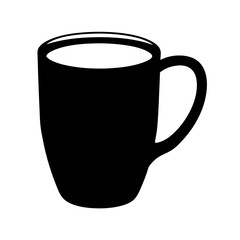 Black silhouette of a coffee mug filled with a light beverage