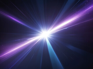 Obraz premium Galactic Light Explosion with Purple and Blue Rays in Deep Space, Sci-Fi Energy Burst AI