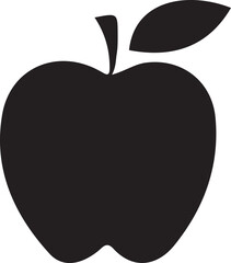 Apple silhouette vector icon. Perfect for food labels, fruit illustrations, healthy eating designs, juice logos, and organic product branding.