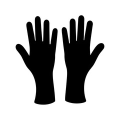 Silhouette of Two Hands Representing Touch, Giving, or Helping Others
