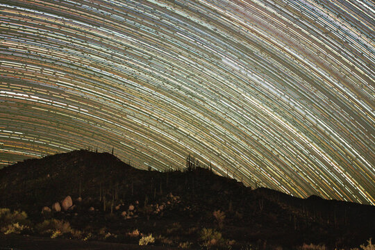 Night Sky Illuminated with Stunning Star Trails in Baja California