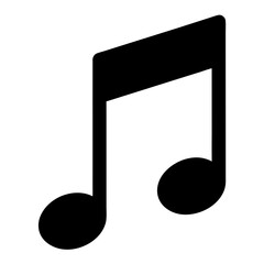 Isolated black icon of musical note on white background for musical creation