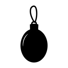 Silhouette of a traditional Christmas ornament with loop, perfect for holiday decorations