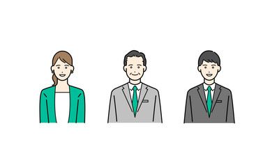 人物 ビジネスマンのイメージ ベクターイラスト表情セット素材