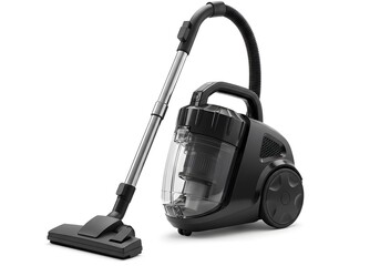 Black canister vacuum cleaner image