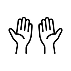 raised hands gratitude mindfulness on transparent background for web and graphic design