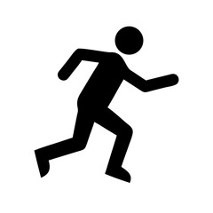 running person exercise silhouette on transparent background for web and graphic design