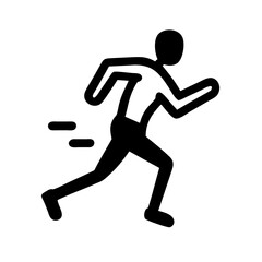 running with heart cardio workout silhouette on transparent background for web and graphic design